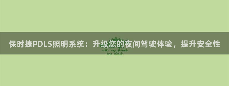 保时捷PDLS照明系统：升级您的夜间驾驶体验，提升安全性