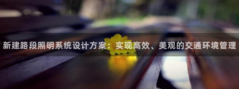 新建路段照明系统设计方案:实现高效、美观的交通环境管理